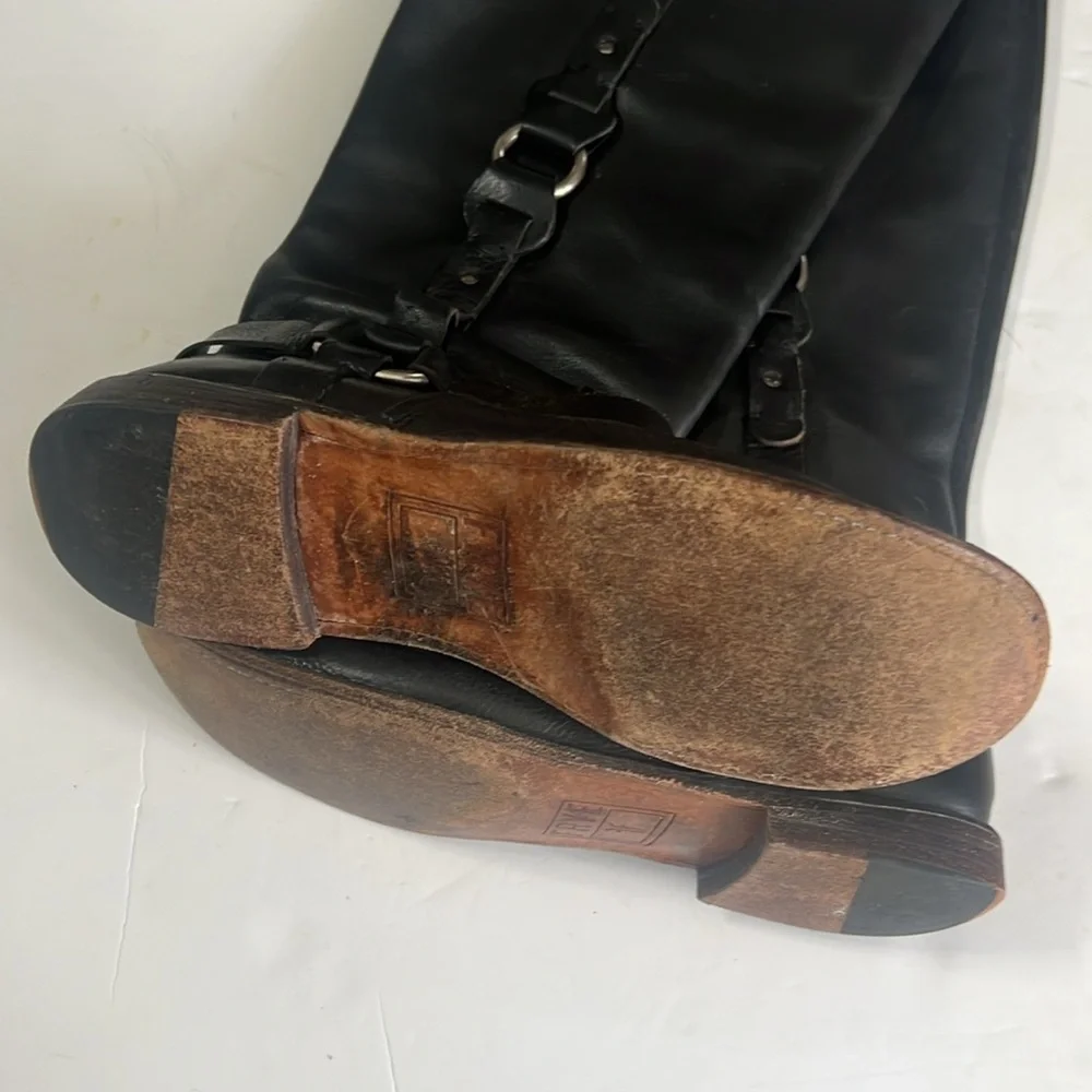 FRYE PAIGE LOOP HARNESS LEATHER BIKER WESTERN RIDING‎ BOOTS SUZE 9B 77540